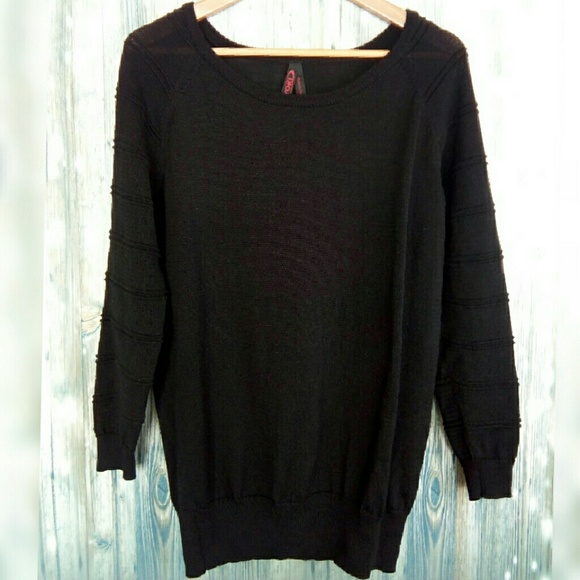 Yoki ribbed sleeve sweater XL Black - Picture 2 of 8